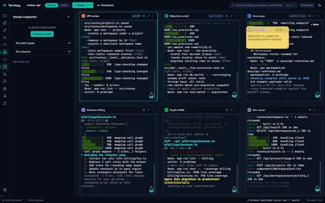 Hooks inspector live event feed